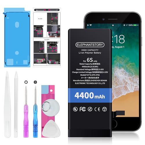 Amazon | ElephantStory For iPhone 6s バッテリー 交換用 4400mAh 大